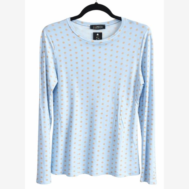 Lang�rmet T-shirt m. prikker Bl� Onesize Viskose/Elastan