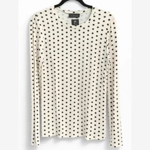 Lang�rmet T-shirt m. prikker Beige Onesize Viskose/Elastan