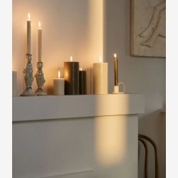 NORDAL - Lysestage i fiskeform R�hvid Stent�j H:24,5 D:10 cm.