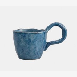 NORDAL - Kop m. hank Bl� Organisk form Keramik B:14 L:9 H:7,5 D:8,5 cm.