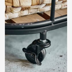 NORDAL - Tr�dkurv p� hjul Jern Sort/Natur B:53 D:53 L:90 H:73 cm.