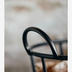 NORDAL - Tr�dkurv p� hjul Jern Sort/Natur B:53 D:53 L:90 H:73 cm.