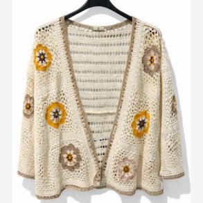 Cardigan m. boheme Camel Onesize Bomuld