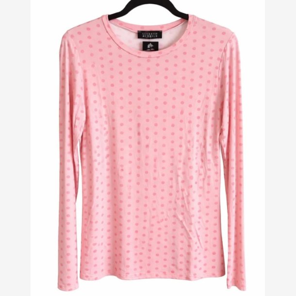 Lang�rmet T-shirt m. prikker Rosa Onesize Viskose/Elastan