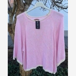 Strik m. farvet kant Rosa Onesize Bomuld/Akryl