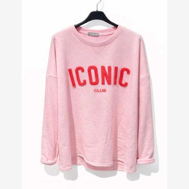 Sweatshirt m. print "ICONIC" Rosa Onesize