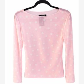 T-shirt, mesh m. prikker Rosa Onesize