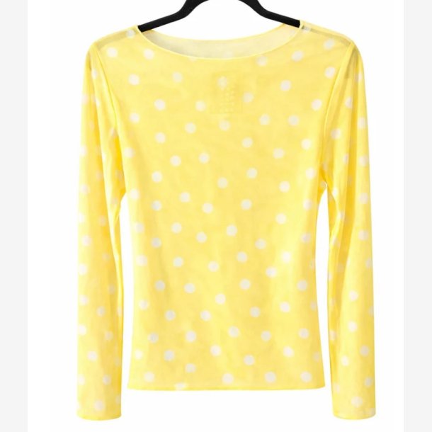 T-shirt, mesh m. prikker Gul Onesize