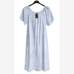 Kjole m. hul m�nster Lysebl� Onesize