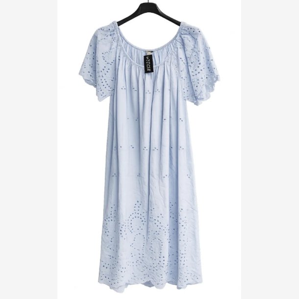 Kjole m. hul m�nster Lysebl� Onesize