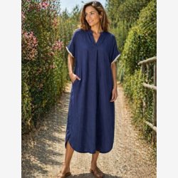 Tunika m. kant og lommer Marinebl� Onesize