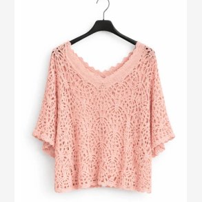 Strik bluse m. top Rosa Onesize