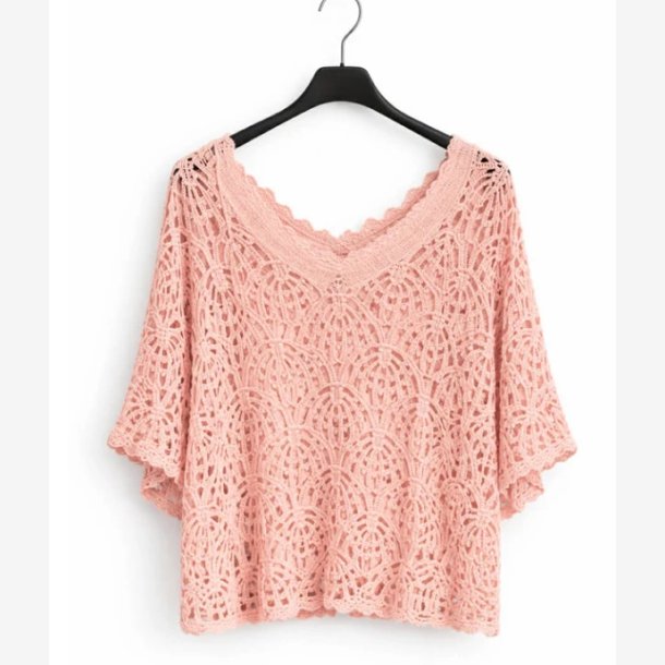Strik bluse m. top Rosa Onesize