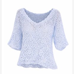 Strik bluse m. top Lysebl� Onesize