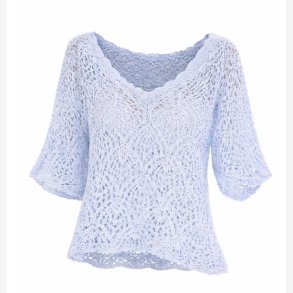 Strik bluse m. top Lysebl� Onesize