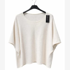 Strik med 3/4 �rmer Ensfarvet Offwhite Onesize