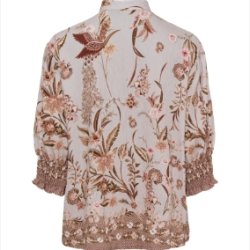 Marta Du Ch�teau - MdcMelisander Skjorte - Lys Greige m. Blomsterprint