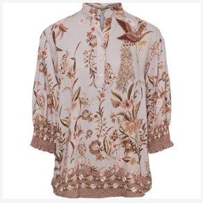 Marta Du Ch�teau - MdcMelisander Skjorte - Lys Greige m. Blomsterprint