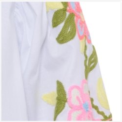 Marta Du Ch�teau - MdcVivia Skjorte - Hvid m. Blomsterbroderi 