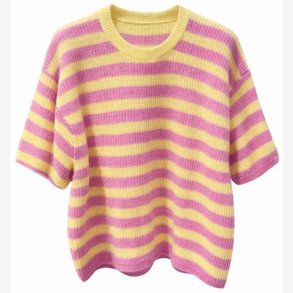 Strik m. Strib Gul/Pink Onesize 70%acrilico, 10%lana, 10%poliammide, 10%pbt