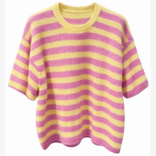 Strik m. Strib Gul/Pink Onesize 70%acrilico, 10%lana, 10%poliammide, 10%pbt