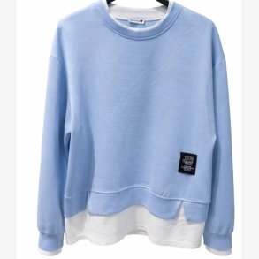 Sweatshirt m. t-shirt kanter Bl� Onesize 65%viscose, 30%polyester, 5%elestane