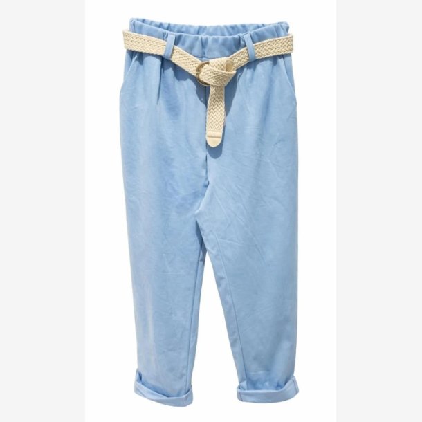 Buks m. hvidt b�lte Bl� Onesize Viskose/Nylon/Elastan