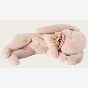 Maileg - Sovende Kaninbamse m. chiffonblomst Pudder 19x28cm. Polyester