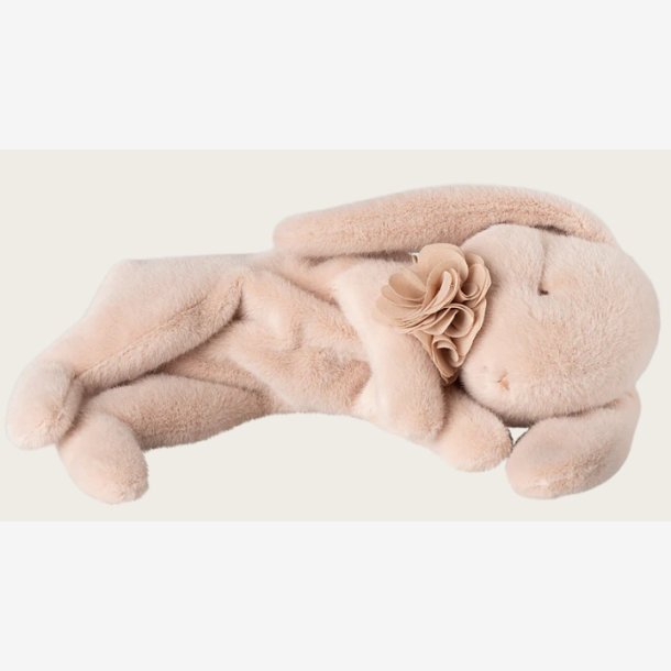 Maileg - Sovende Kaninbamse m. chiffonblomst Pudder 19x28cm. Polyester