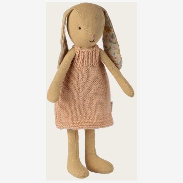 Maileg - Kanin Cremegul m. strikket kjole H:22cm. Bomuld