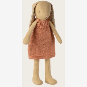Maileg - Kanin Cremegul m. strikket kjole  H:26cm. Bomuld