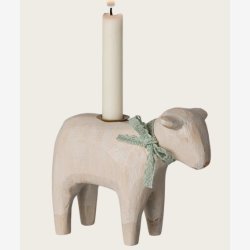 Maileg - Lysestage Lam Mynte Tr�/metal 8x10cm.