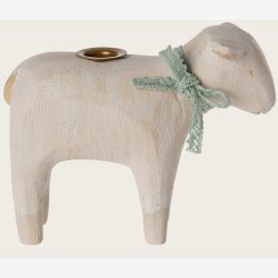 Maileg - Lysestage Lam Mynte Tr�/metal 8x10cm.