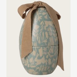 Maileg - P�ske�g m. sl�jfe og p�skeprint St�vet Bl� Metal 11x7x7cm.