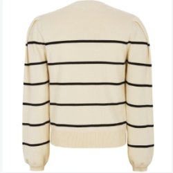 Soft Rebels - SRMarla O-Neck Strippet Strik - Creme Hvid