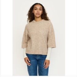 Soft Rebels - SRAllison SS Strik - RWS - Beige meleret