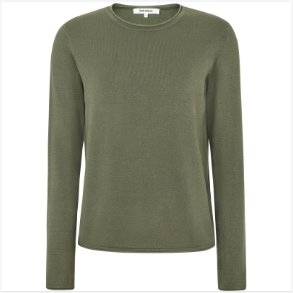 Soft Rebels - SRMarla O-Neck Rullekant Strik - Olivengr�n