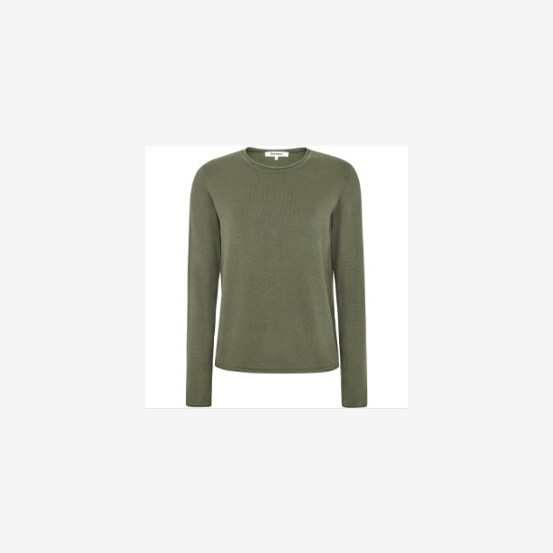 Soft Rebels - SRMarla O-Neck Rullekant Strik - Olivengr�n