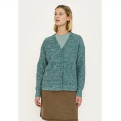 Soft Rebels - SRAlliy Cardigan Strik RWS - Petroleumsgr�n