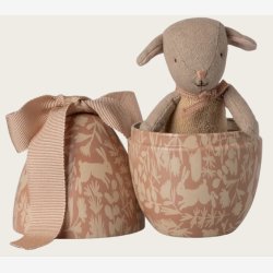 Maileg - P�ske�g m. lam bamse Rose Metal/Bomuld/Linned 11x7x7cm.