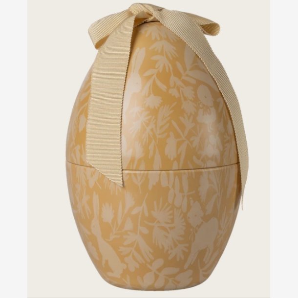 Maileg - P�ske�g m. sl�jfe og p�skeprint Cremegul Metal 18x12x12cm.