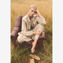 Agenda - Janella Oversize Skjorte Natur 100% h�r