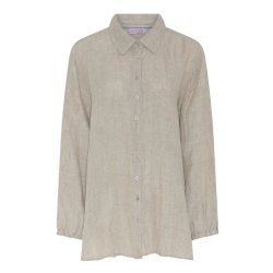 Agenda - Janella Oversize Skjorte Natur 100% h�r