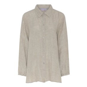 Agenda - Janella Oversize Skjorte Natur 100% h�r
