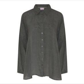 Agenda - Janella Oversize Skjorte Gr�n 100% h�r
