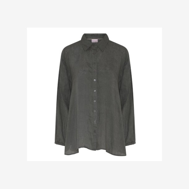 Agenda - Janella Oversize Skjorte Gr�n 100% h�r