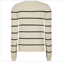 Soft Rebels - SRMarla Cardigan Strippet Strik - Sand m. Sorte Striber