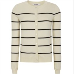 Soft Rebels - SRMarla Cardigan Strippet Strik - Sand m. Sorte Striber