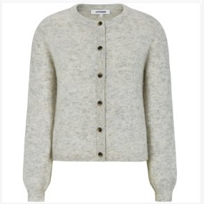 Soft Rebels - SRAllison O-hals Cardigan Strik RWS - Lysegr� Meleret
