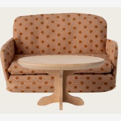 Maileg - Ovalt tr�sofabord t. dukkehus